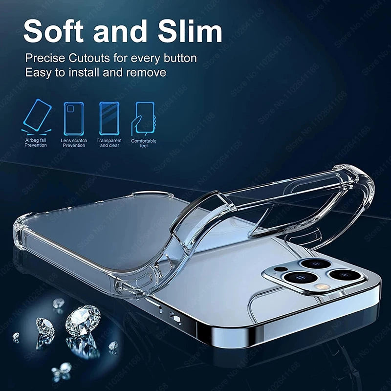 Shockproof Clear iPhone Case With Silicone Bumper