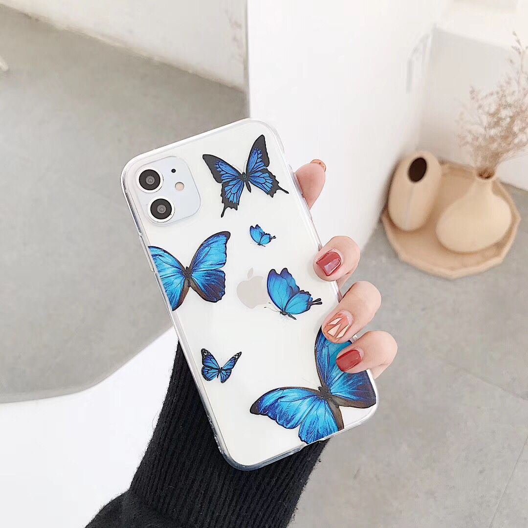 Blue Butterfly Clear Case