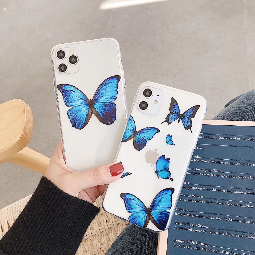 Blue Butterfly Clear Case