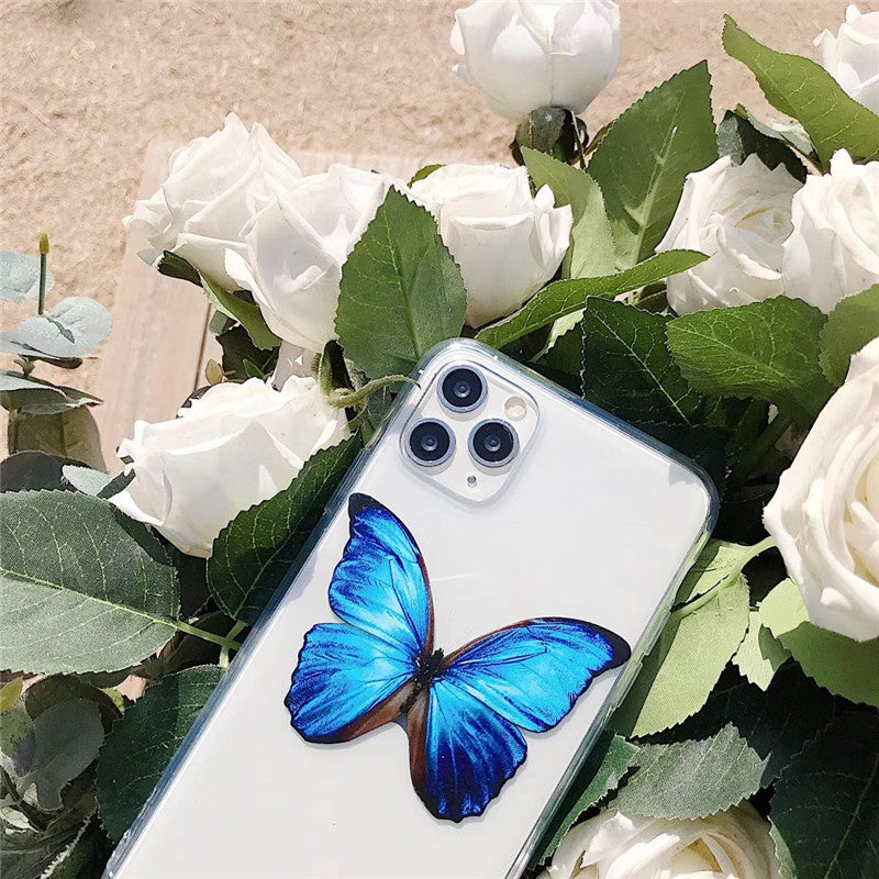 Blue Butterfly Clear Case