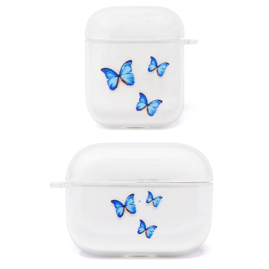 Blue Butterfly Soft TPU Clear AirPods Case